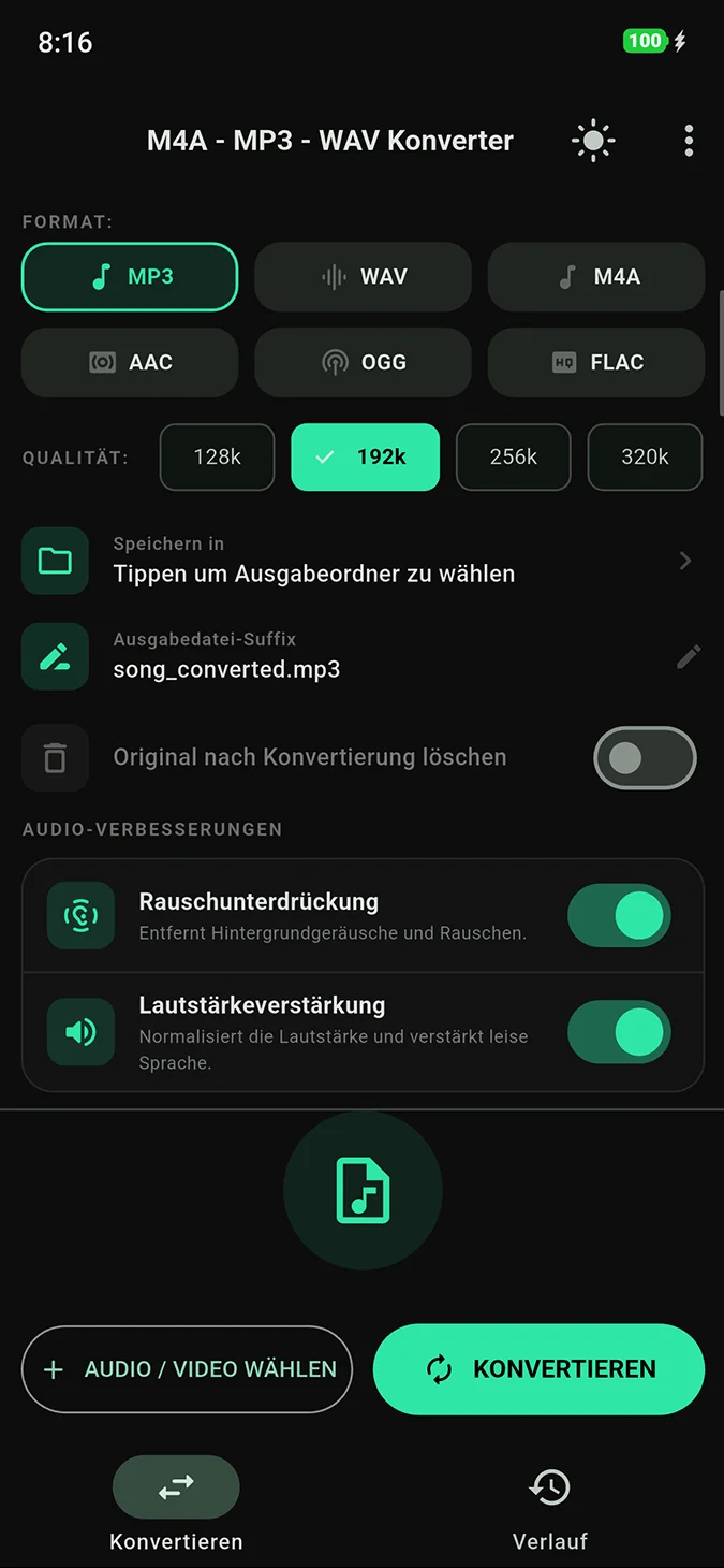M4A to MP3 WAV Converter